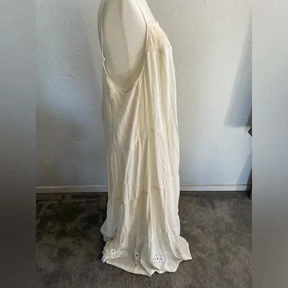 NWT LC Lauren Conrad White Maxi Bohemian Dress Size XL - Picture 4 of 9